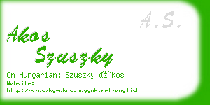 akos szuszky business card
